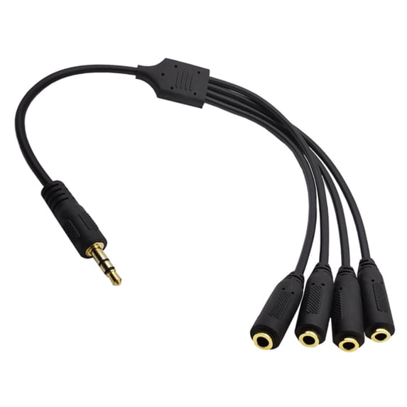 3.5mm TRS 3-P0le/2-Rings Stereo Splitter Cable 3.5mm (1/8") TRS 3-P0le/2-Rings Male to 4x Female Cord