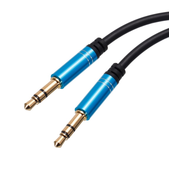 3.5mm TRS Aux Cable Male to Male Auxiliary Audio HiFi Headphone Cord 6.6ft Nylon Braided, Blue
