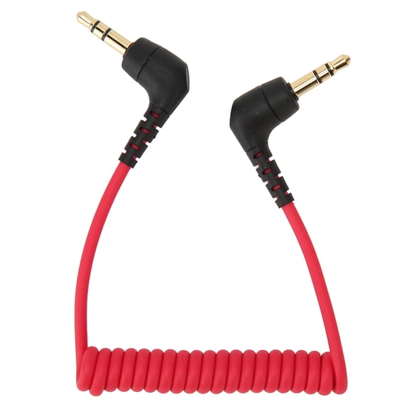 3.5mm TRS to TRS Microphone Patch Cable, 7.9-19.7 inch Adjustable Length, Noise Reduction Cable for iPhone, iPad, Smartphone, Video Microphone (Unbranded)