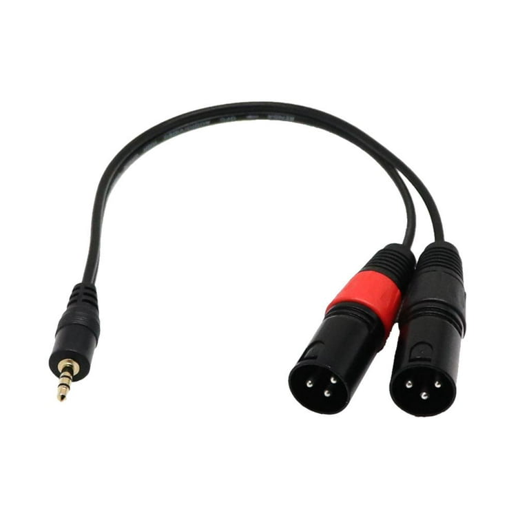 3.5mm TRS to XLR Adapter Cable (1FT) - Male to Male Stereo XLR Pinout Y  Adapter Splitter Dual XLR to 3.5mm 1/8 TRS Auxiliary AUX Headphone Audio  Jack Plug Converter Wire Cord 