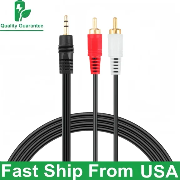 3.5mm To 2 RCA Audio Cable Compatible with Dell AY410 Multimedia Computer Speaker ICES-003