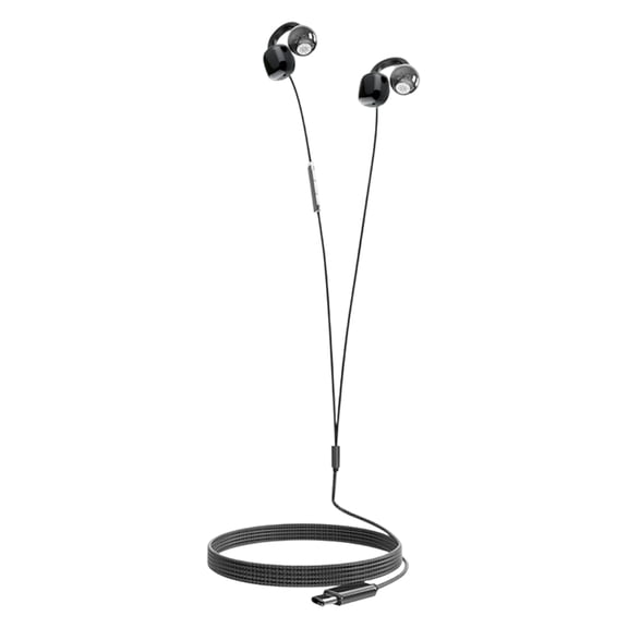 3.5mm/Type C Clip on Earpiece Cord Earbud 3.5mm/Type C Earphone Extension Line for Phone MP3 Player Computer Notebook