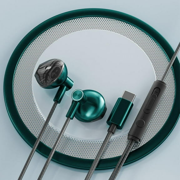 3.5mm/Type-C in-Ear Headphone Bass Stereo Volume Control Mic USB C Wired Earb 'с V4E1