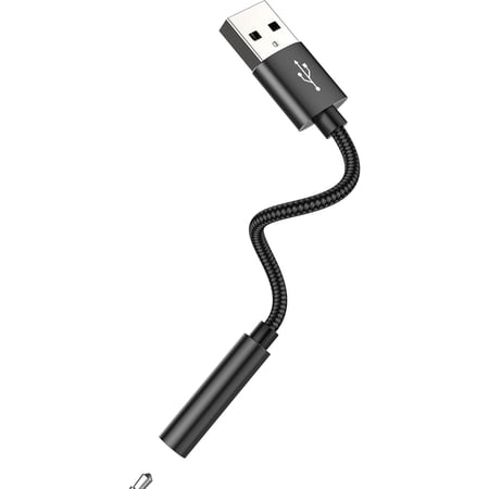 3.5mm to USB Adapter Audio Jack AUX Headphone Sound Cable Pc Microphone External Headset Converter Auxiliary DAC Input Port Stereo Cord Dongle Interface Male Replacement Speaker