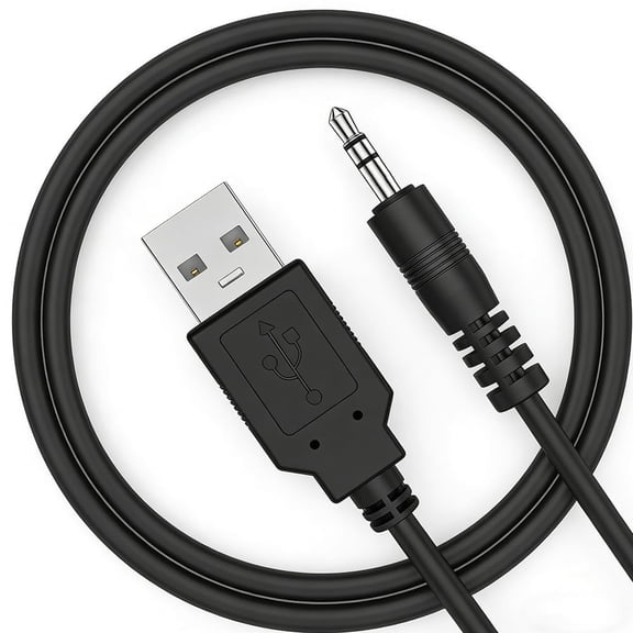 3.5mm USB Charging Cable,AUX Audio Jack to USB Male Charging Cable Adapter,Compatible with Headphones,Speakers,Voice Recorders,MP3 Players,and Any Other Devices with a 3.5mm Port