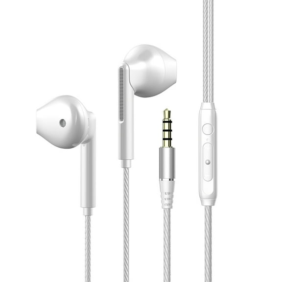 3.5mm Wired Earbuds,Earphones in-Ear Headphones HiFi Stereo, Crystal Clear Audio, Earphone for iPhone, iPad, Android Phones, MP3, Laptop, Computer White