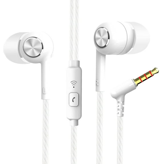 3.5mm Wired Earbuds with Microphone, In-Ear Earphones for iOS and Android Smartphones, Laptops, MP3, Gaming, Walkman - Noise Isolating, Powerful Bass, 3.9ft Tangle-Free Cable