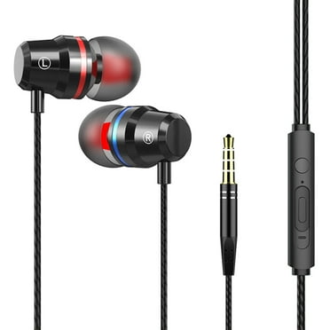 3.5mm Wired Earbuds with Mic - Stereo Sound, Ergonomic Design & Universal Compatibility