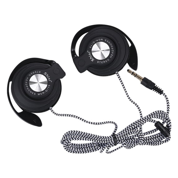 3.5mm Wired Headphones Heavy Bass Headset Over-ear Adjustable Ear Hook Earphones Music Earphone for Phone