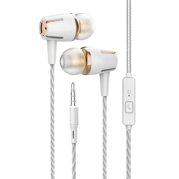 3.5mm Wired in-Ear Headphones with Microphone, Noise Cancelling Stereo Headset for PC, Laptop, Mobile Devices, Gaming, Online Meetings