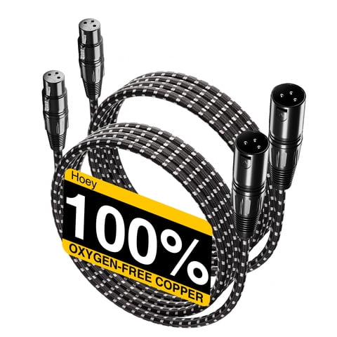 XLR to XLR Cable 6FT, 3-Pin Male/Female Balanced Mic Cord for Shure, Speaker