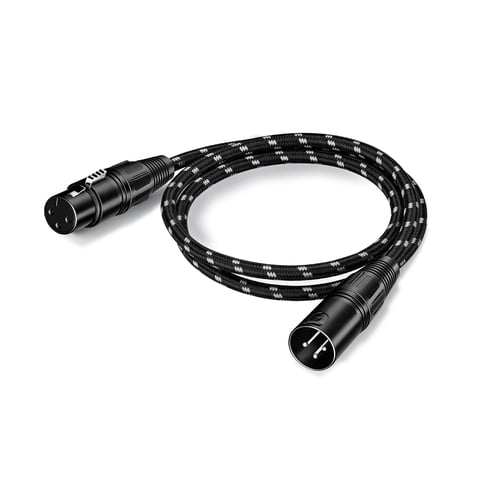 XLR to XLR Cable 6FT, 3-Pin Male/Female Balanced Mic Cord for Shure, Speaker