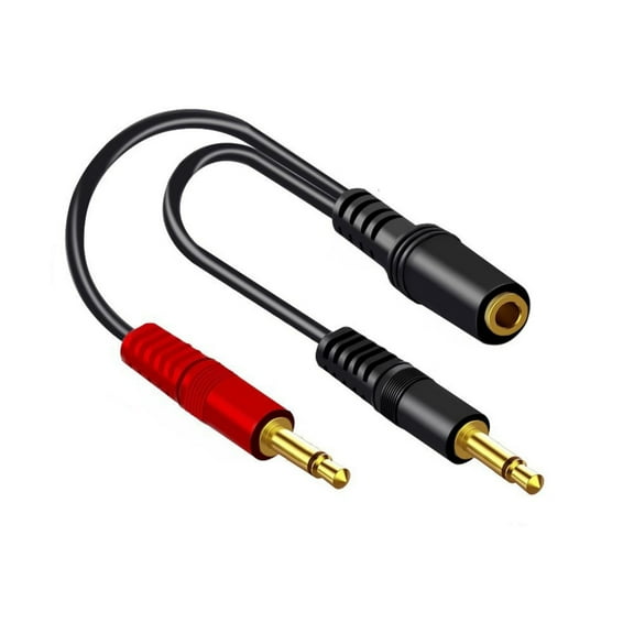 3.5mm Y Splitter Cable Female to Two Male Sound Cable for Headphones and Microphones