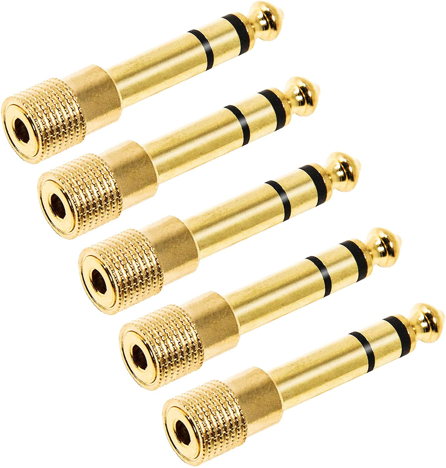 3.5mm to 1/4 Adapter Stereo, 5Pack 1/4
