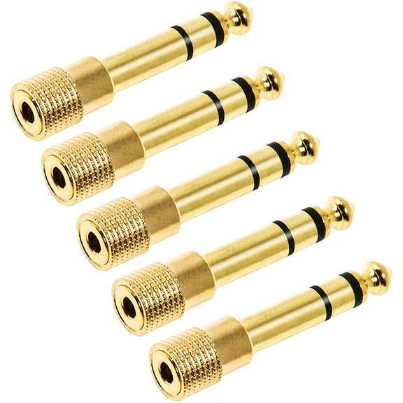 3.5mm to 1/4 Adapter Stereo, 5-Pack 1/4'' Male to 1/8'' Female Stereo Headphone Jack Plug Aux Cable Adapter for Amp, Receiver, Piano