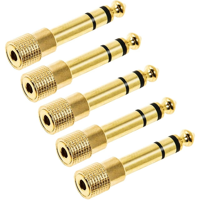 3.5mm to 1/4 Adapter Stereo, 5Pack 1/4'' Male to 1/8'' Female Stereo