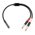 thumbnail image 1 of 3.5mm to Dual 6.5mm Adapter Audio Aux Cable Double 6.35 1/4 inch Mono Stereo 1/8 Cord, 1 of 10
