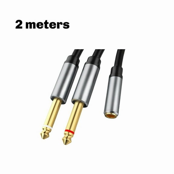 3.5mm to Dual 6.5mm Cable Adapter Male Mono 6.5 Jack to Stereo 3.5 Audio Cord for Mixer Amplifier DVD 6.35mm Adapter B
