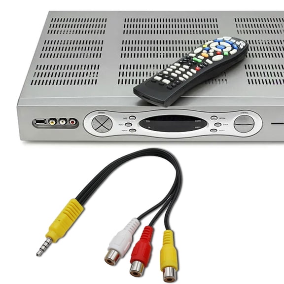 3.5mm to RCA AV Adapter Cable Female Audio Video Converter Red White Yellow for TV Monitor Projector Gaming Console Set Top Box
