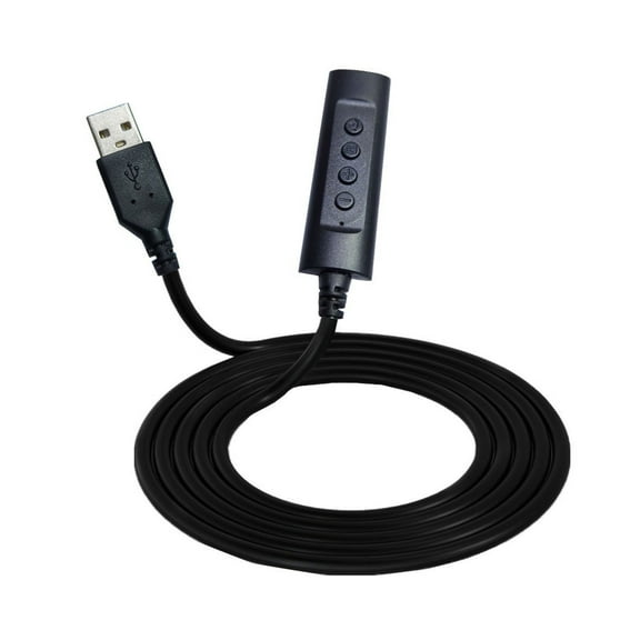 3.5mm to USB External Sound Card with Volumes Control Mics On OffButton Automatically Detect Sound Card