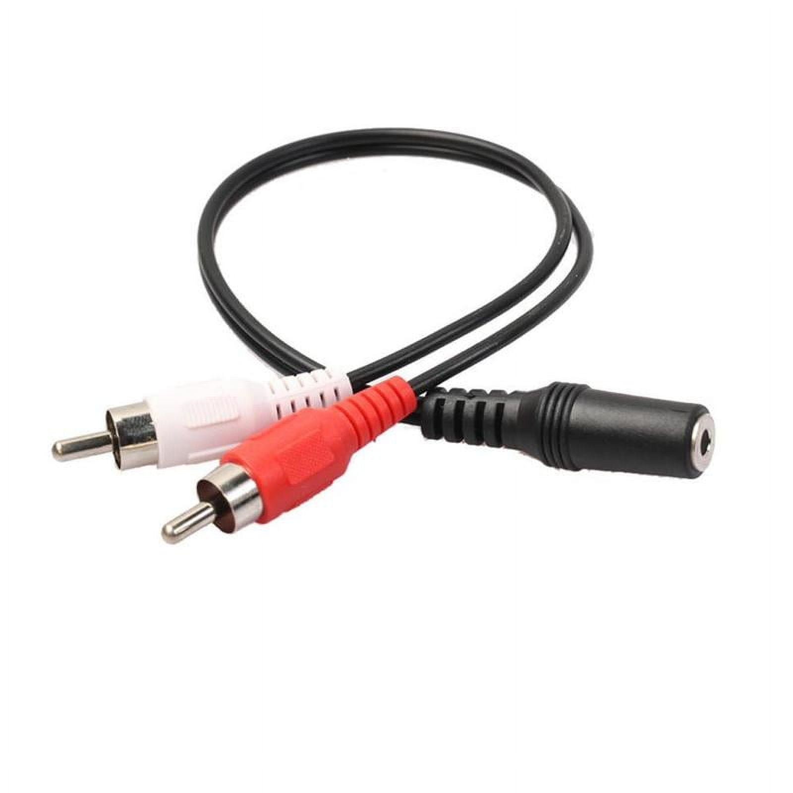 2-Pack 3.5mm Female To Dual RCA Male Adapter Cable - Stereo Audio Y Splitter, Black/White/Red 7 thumbnail image