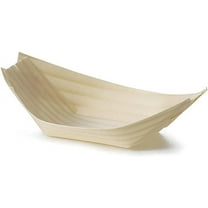 3.5oz 5x3x1.3 Inch Medium Bamboo Food Boats Serving Trays Disposable Eco Friendly Compostable for Appetizers Dipping Sauces Samples Catering BBQs Parties and Events (50)