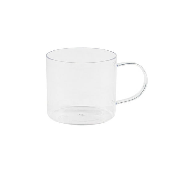 3.5oz Clear Coffee Mugs With Handle Transparent Disposable Multipurpose Hot & Cold Resistant Durable Reusable Washable Plastic Miniware Elegant Event Dinner Buffet Indoor Outdoor Beverage Cup