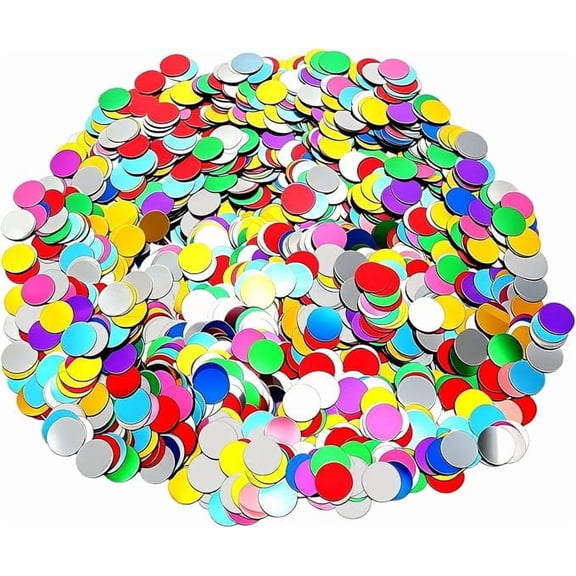 3.5oz Multicolor Metallic Confetti 0.59 Inch Glitter Rainbow Dots
