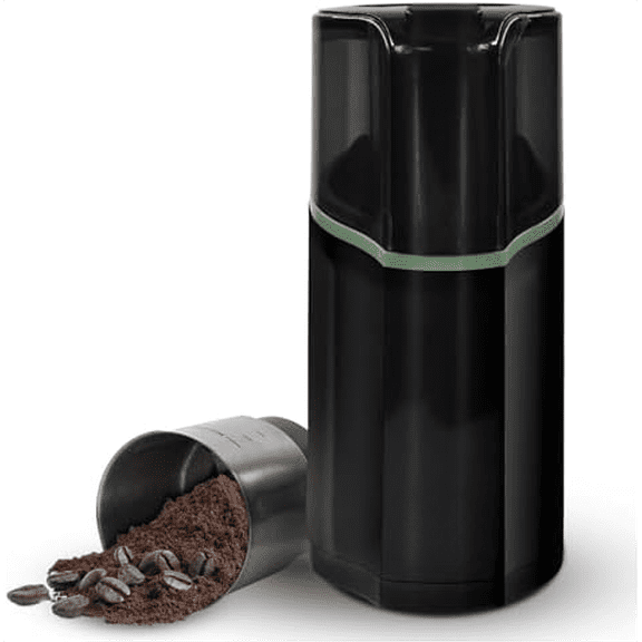 3.5oz One-Touch Coffee Grinder, Power Grind with Removable BPA Free Stainless Steel Dishwasher Safe Bowl, 15 Cups, Easy Use, 200 Watts, Electric Coffee Bean Grinder, Spice Grinder, Nuts, Black