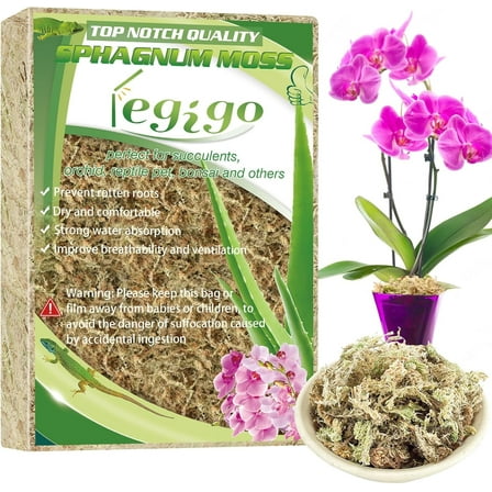 3.5oz Premium Sphagnum Moss Potting Mix- 4 QT Natural Succulent Carnivorous Plants Moss Dried, Plant Growing Medium for Orchid Succulent Sarracenia Orchid Gardening Plants Reptiles