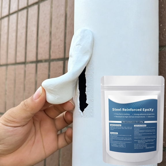 3.5oz Steel Reinforced Multi-Surface Epoxy Putty Repair Kit, Waterproof Heatproof Hand Knead AB Epoxy Clay, Sandable Filler & Bonding Compound for Metal Wood Ceramic Pipe Plastic Household Fix