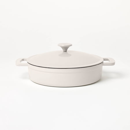 3.5qt Enamel Braiser Light Gray