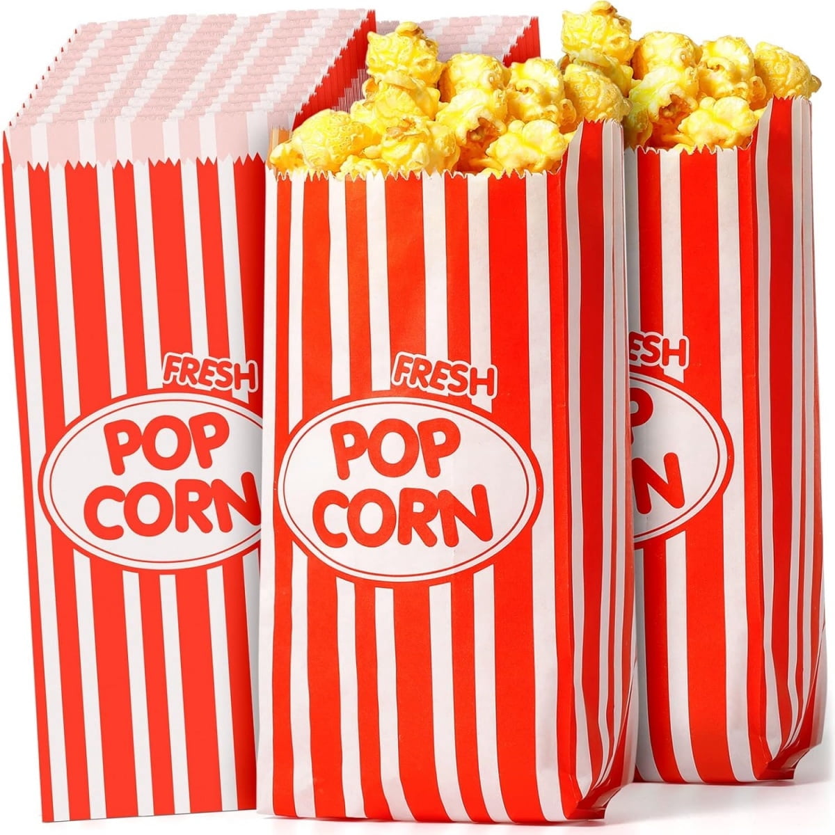 Cheap Popcorn 3.5x2.4x8.3In Bulk Popcorn Bags,Set of 100Pcs Red Disposable Movie ...