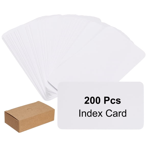 3.5x2 Inch Blank Kraft Paper Note Card, 200Pcs Small Blank Paper Message Business Cards for Reminder Study DIY Craft Invitation Tag Flash Vocabulary Word, White