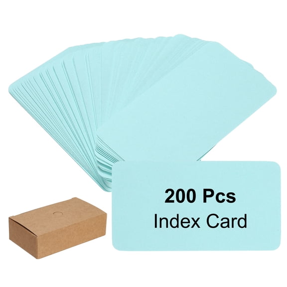 3.5x2 Inch Blank Kraft Paper Note Card, 200Pcs Small Blank Paper Message Business Cards for Reminder Study DIY Craft Invitation Tag Flash Vocabulary Word, Blue