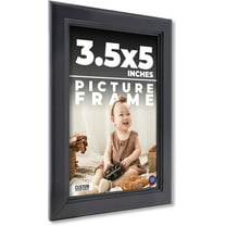3.5x5 Frame Black Passaggi Solid Wood Picture Frame Width 1.5 Inches | Interior Frame Depth 0.5