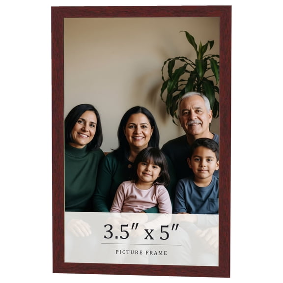 3.5x5 Frame Brown Solid Wood Picture Frame Width 0.75 Inches | Interior Frame Depth 0.5 Inches |