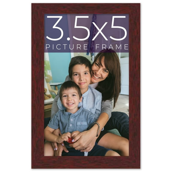3.5x5 Frame Brown Solid Wood Picture Frame Width 0.75 Inches | Interior Frame Depth 0.5 Inches |
