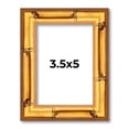 thumbnail image 1 of 3.5x5 Frame Gold Bamboo Picture Frame - Complete Modern Photo Frame Includes UV Acrylic Shatter, 1 of 8