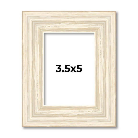 3.5x5 Frame White Real Wood Picture Frame Width 1.5 inches | Interior Frame Depth 0.5 inches | Barn