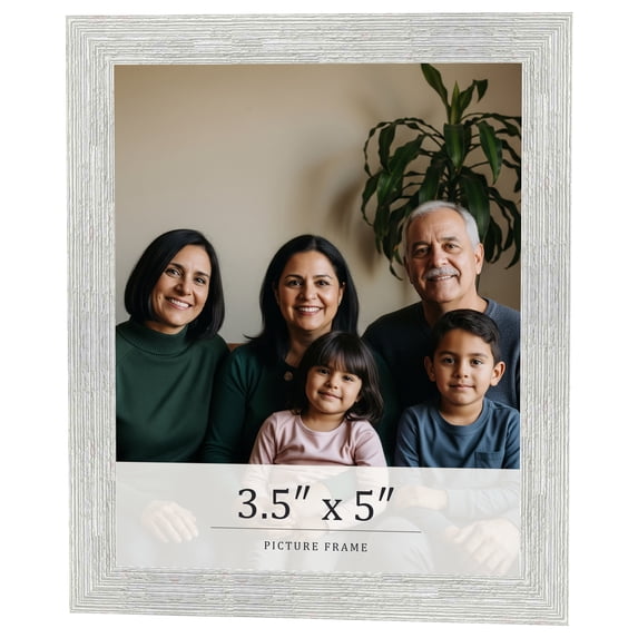 3.5x5 Frame White Real Wood Picture Frame Width 1.5 inches | Interior Frame Depth 0.5 inches | Barn