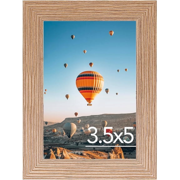 3.5x5 Picture Frame Rustic Brown for Wall or Tabletop, 3.5 x 5 Wall Gallery Poster Photo Frame with Shatter Resistant Plexiglass, Rustic Brown