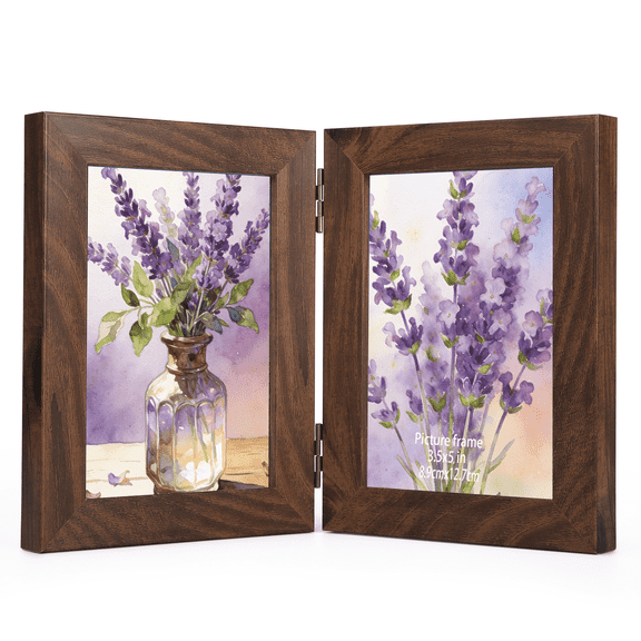 3.5x5 Picture Frames Double Photo Frame, Brown