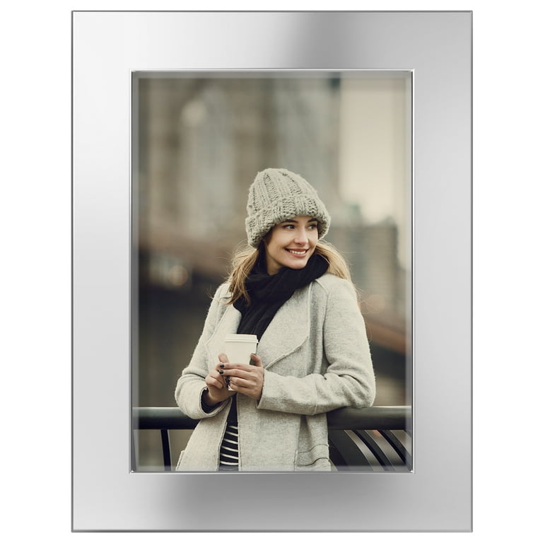 3.5x5 Solid Wood Picture Frame Silver