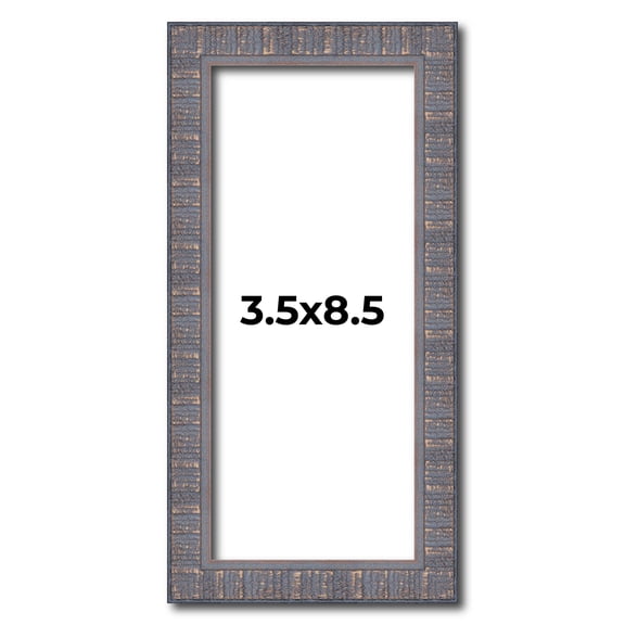 3.5x8.5 Frame Slate Blue Distressed Rustic Solid Wood Picture Frame | 0.75 Inch Moulding Width |