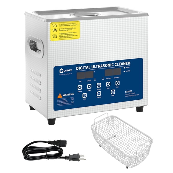 3/6/10/15/22/30L Commercial Ultrasonic Cleaner 40kHz Stainless Steel with Digital Timer, Heater & 3 Modes for Wrenches, Screwdrivers, Repair Tools, Industrial Parts, Metal Cleaning