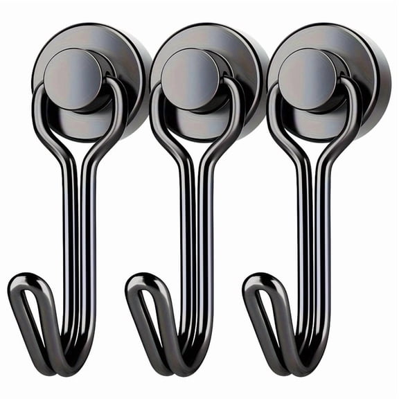 3/6/12/20Pcs Black Magnetic Hooks Cruis Heavy Duty Magnetic Hangers, Extra Strong Magnets with Hook for Hanging, Resistant Base