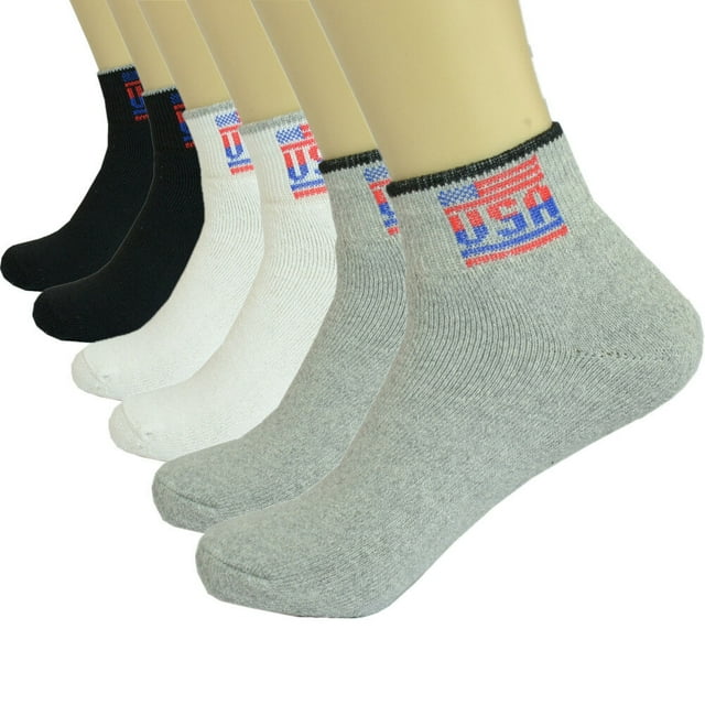 3 6 12 Pairs Mens Ankle Quarter Crew Sports Socks Cotton Low Cut Size 9