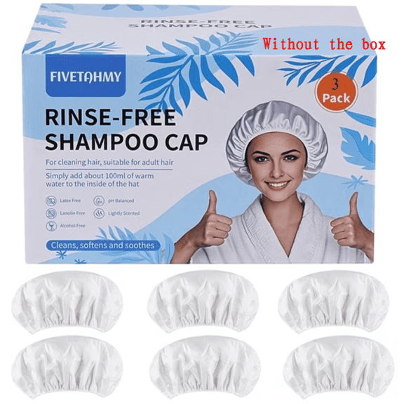3/6 /12Pack Shampoo Caps, No Rinse Waterless Hair Wash Cap for Bedridden Patients, Elderly and Post Surgery People, Suitable for Hospital, Camping and Home Use,Rinse Free Caps Portable Design