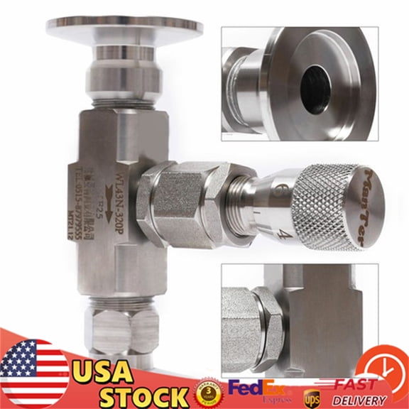 3.6*3.15in Stainless Steel 304 Metering Valve, Silver Vacuum Sealed Control Valve, KF25 Vacuum Valve For food